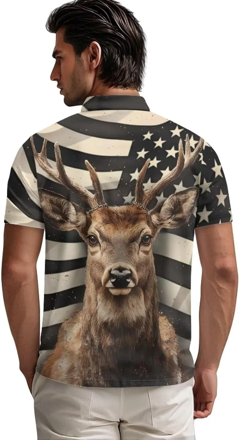 Men's Zipper Shirts Short Sleeve Golf Shirt Summer Athletic Tennis Shirt Casual Slim Fit Golf Shirts for Men