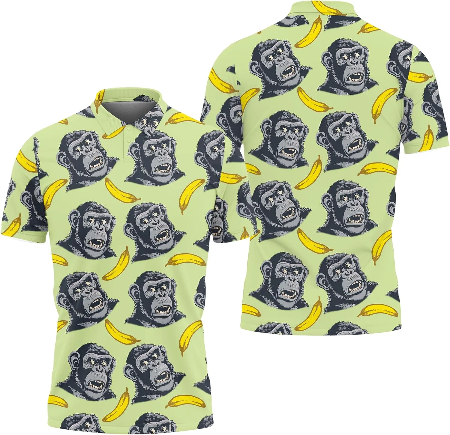 Monkey Polo Golf Shirts for Men Women - Zoo Animal Mens Polo Shirts Short Sleeve Mens Polo Shirts Dry Fit Serie 80