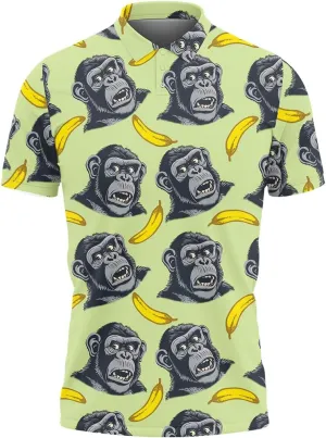 Monkey Polo Golf Shirts for Men Women - Zoo Animal Mens Polo Shirts Short Sleeve Mens Polo Shirts Dry Fit Serie 80