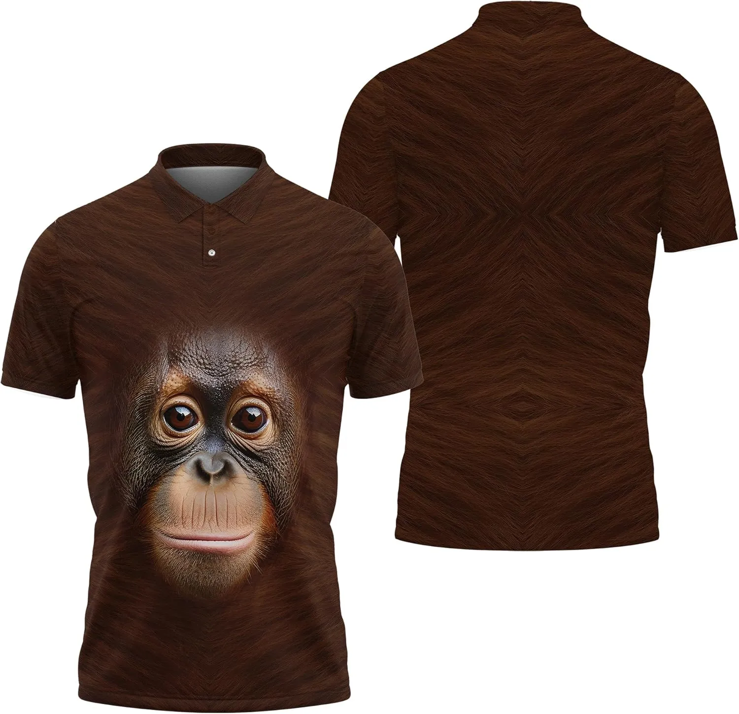 Monkey Polo Golf Shirts for Men Women - Zoo Animal Mens Polo Shirts Short Sleeve Mens Polo Shirts Dry Fit Serie 80