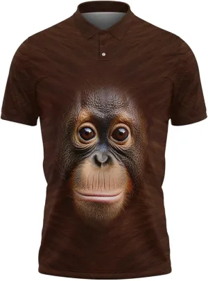 Monkey Polo Golf Shirts for Men Women - Zoo Animal Mens Polo Shirts Short Sleeve Mens Polo Shirts Dry Fit Serie 80