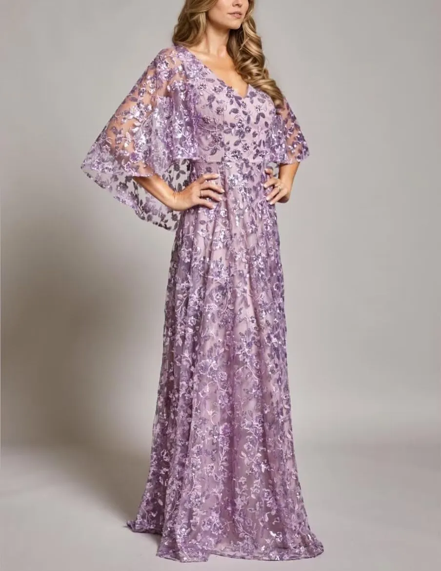Mother of The Bride Dresses with Short Sleeve for Wedding Lace Long Prom Formal Eevning Gowns CD062