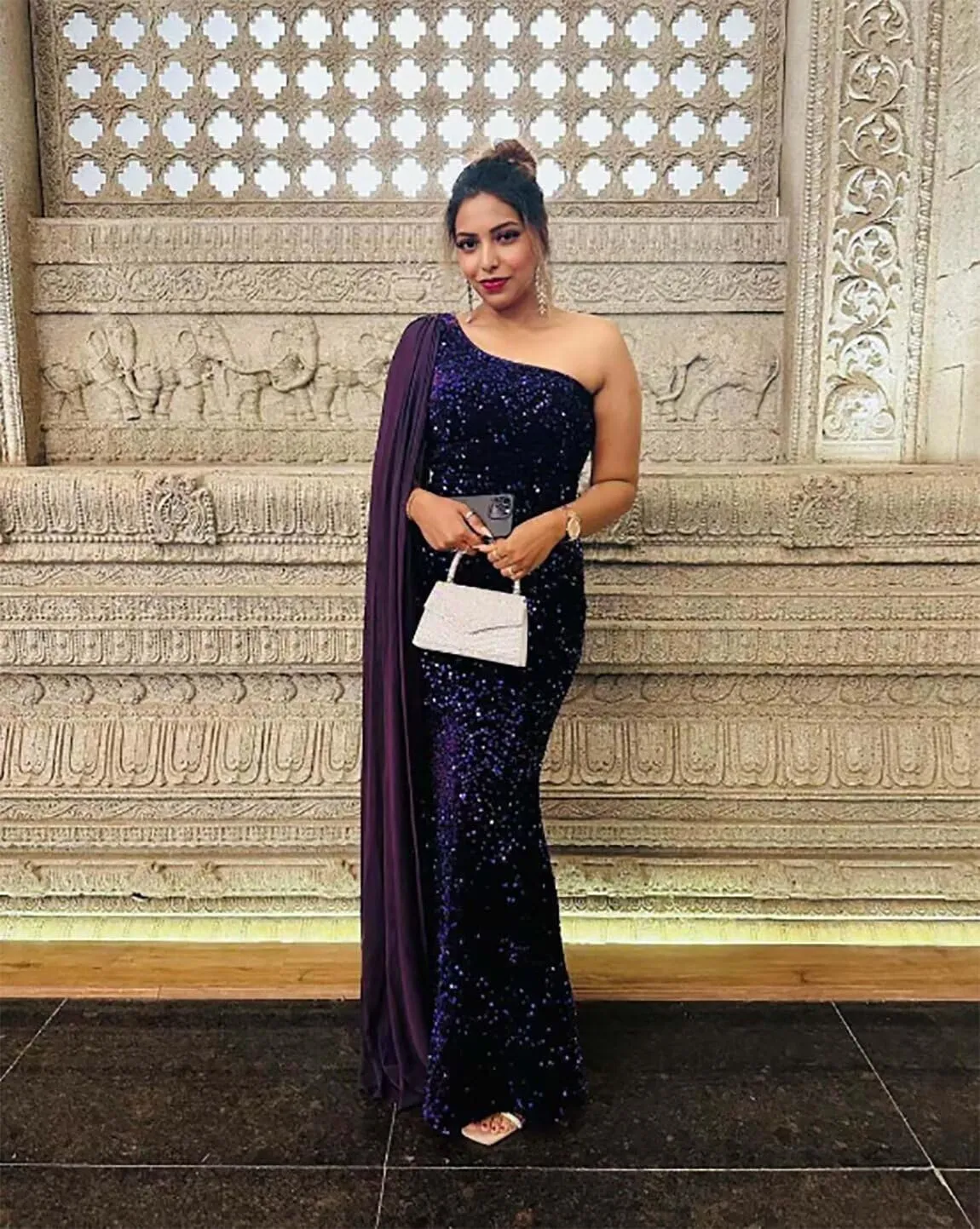 One Shoulder Sequin Prom Dresses for Women 2025 Sparkly Mermaid Formal Evening Party Gowns with Cape