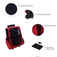 PawHut Pet Carrier Luggage Box Cat Dog Backpack Crate with wheels