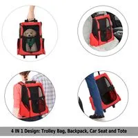 PawHut Pet Carrier Luggage Box Cat Dog Backpack Crate with wheels