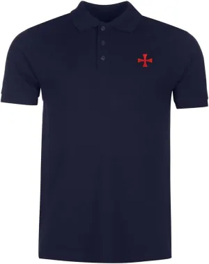 Polo Shirts for Men Knights Templar Cross Embroidered Short Sleeve Mens Polo Shirts