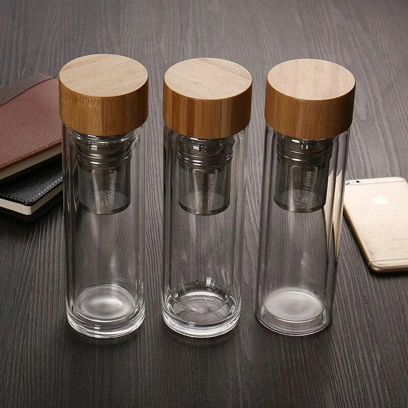 Portable Glass Water Bottle