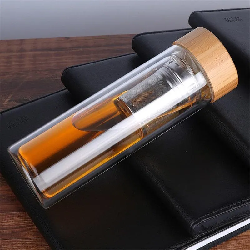 Portable Glass Water Bottle