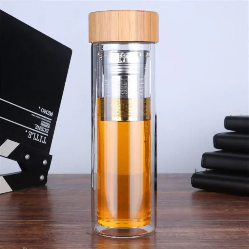 Portable Glass Water Bottle