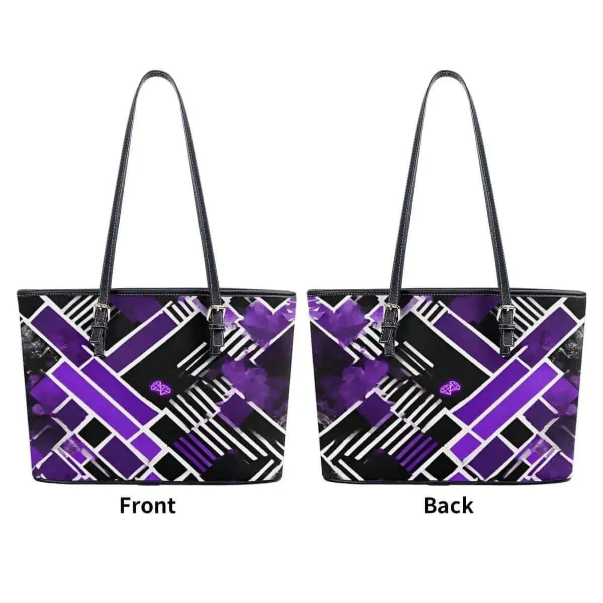 Purple and Black Tote Bag