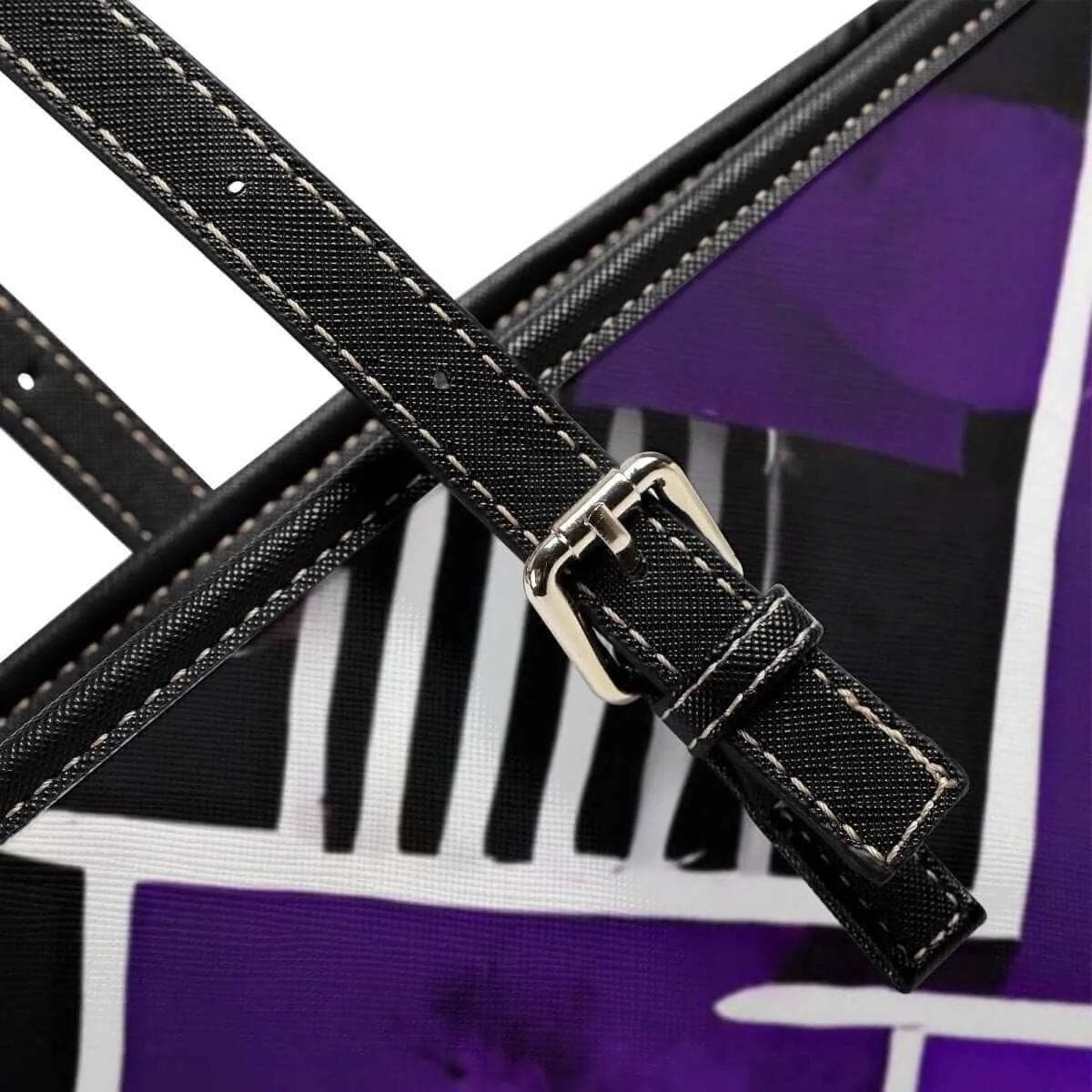 Purple and Black Tote Bag