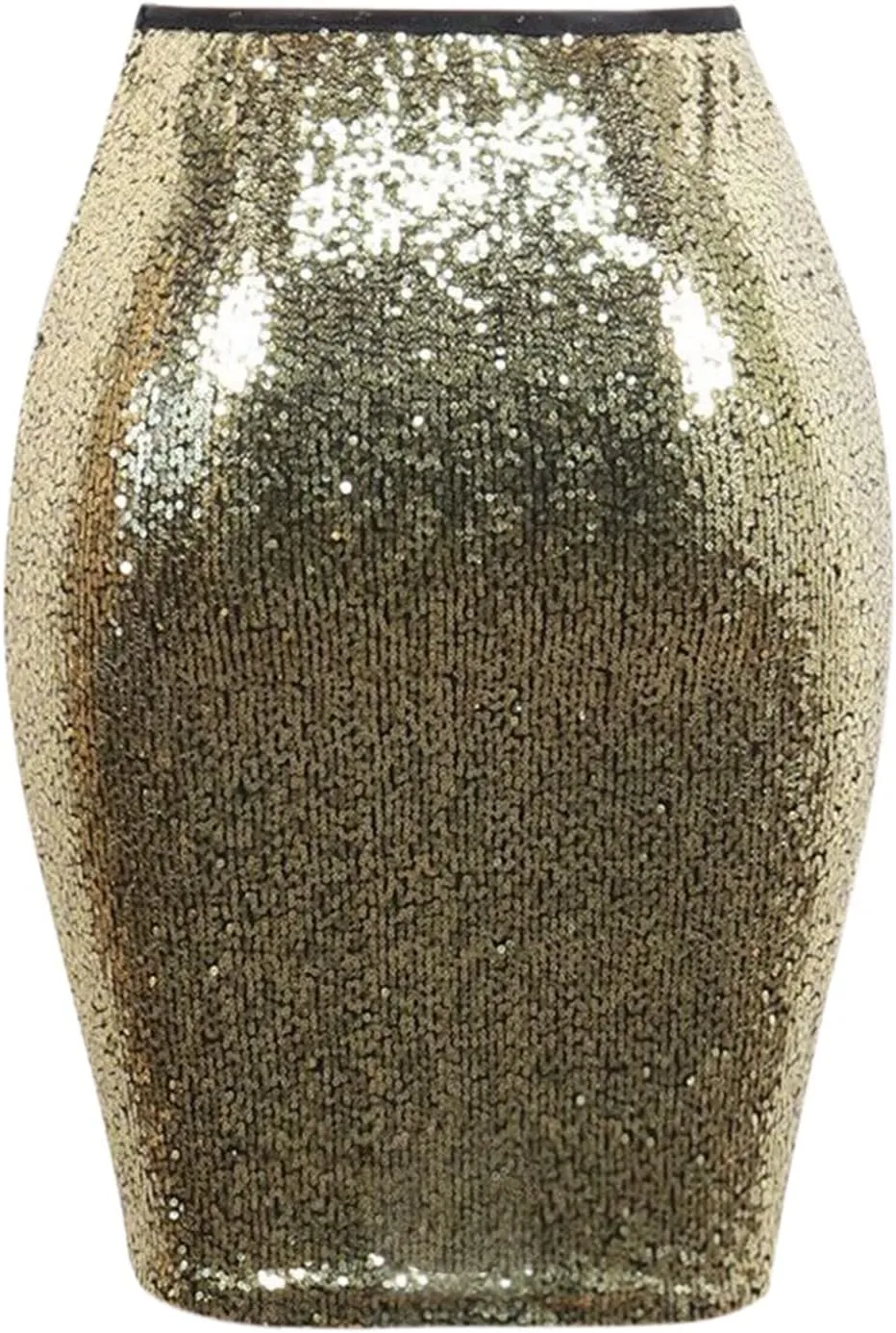 Sequin Skirt for Women, Sparkly Skirts, Sexy Glitter High Waist Casual Midi Skirt Bodycon for Holiday/Party/Business