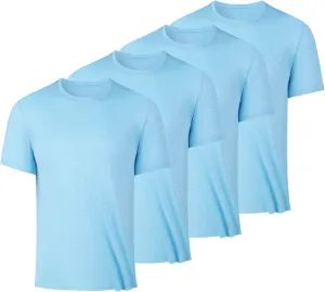 Shirts for Men 4 Pack Lightweight Workout Short Sleeve Crewneck Slim Fit T-Shirts Casual Quick Dry Running Gym Tee
