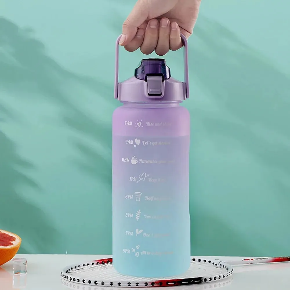 SINOTAO  -  3pcs Set Gym Bottles with Time Graduated Space Water Cup High Capacity Portable Plastic Cups Outdoor Travel Water Bottle Set