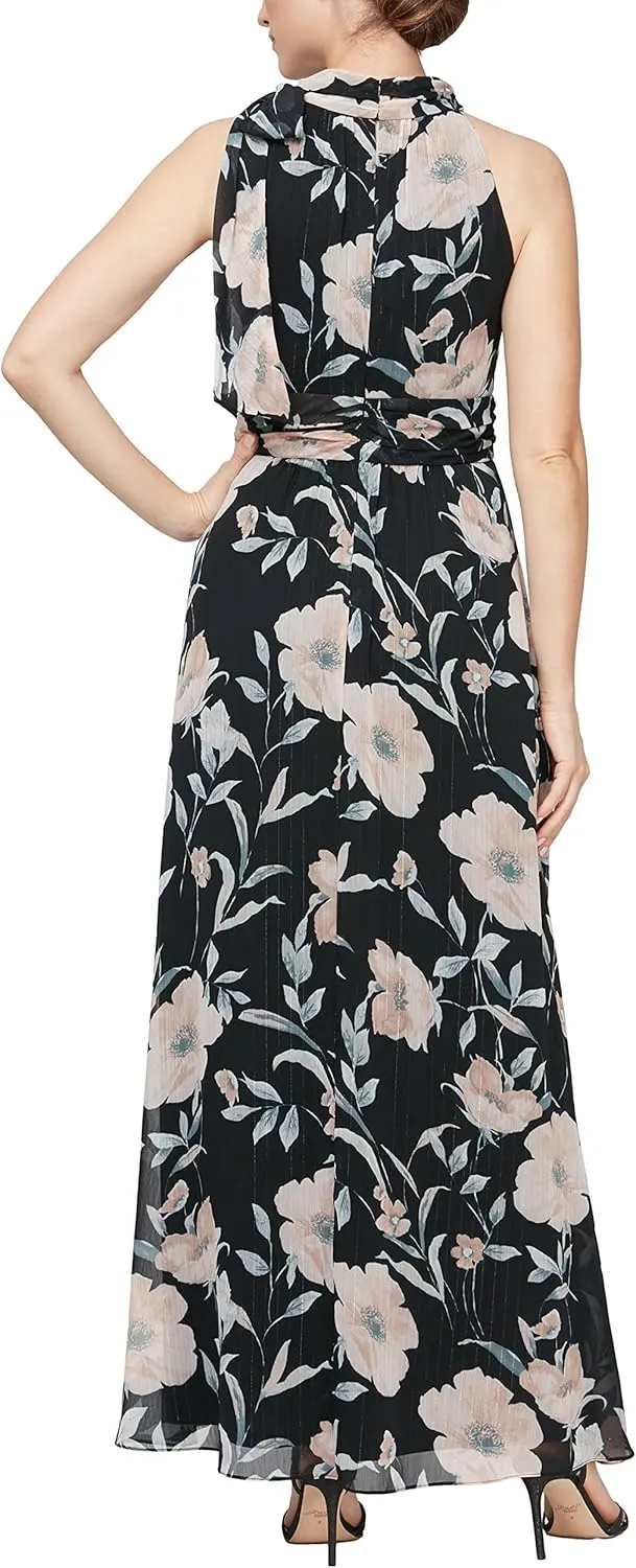S.L. Fashions Women's Sleeveless Print Maxi Dress