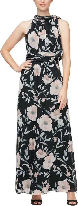 S.L. Fashions Women's Sleeveless Print Maxi Dress