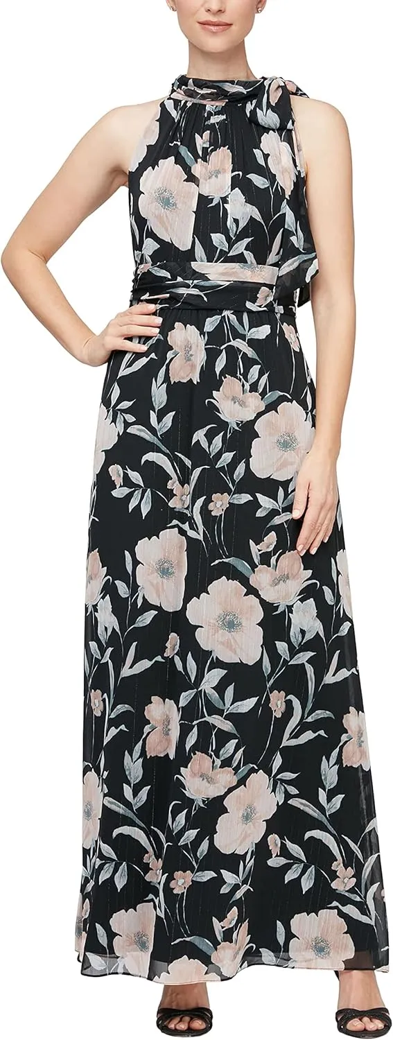 S.L. Fashions Women's Sleeveless Print Maxi Dress