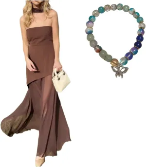 Summer Dresses for Women Fashion Tub Top Shoulder Sleeveless Beach Dress