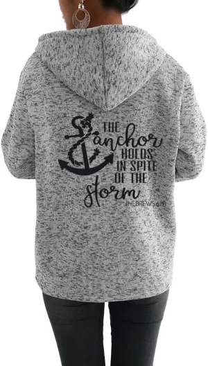 TIAFORD Womens Blessed Jesus Cross Christian Faith Print Hoodie Oversized Long Sleeve Drawstring Zip Up Sweatshirt Jackets