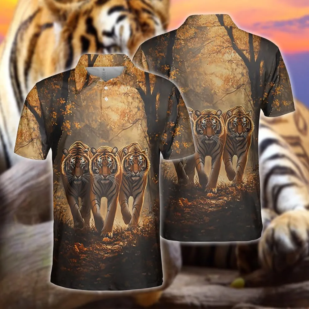 Tigre Polo Shirts for Men - Tigre Lover Stylish Mens Goft Shirt Casual Short Sleeve Button Down Outfit Set 52