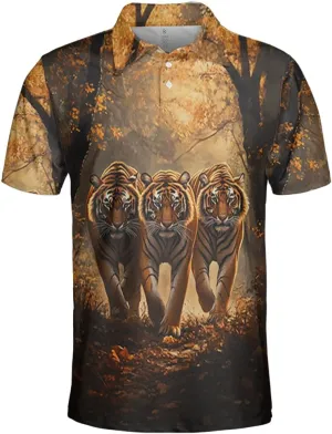 Tigre Polo Shirts for Men - Tigre Lover Stylish Mens Goft Shirt Casual Short Sleeve Button Down Outfit Set 52