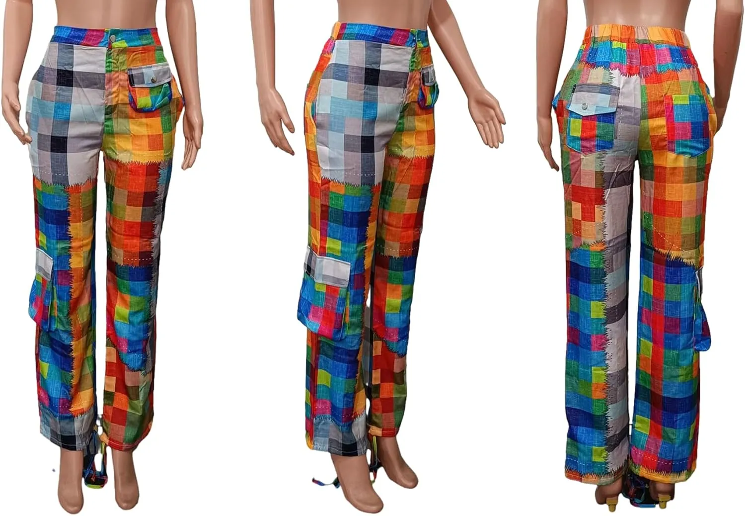 Unybwonn Women's High Waist Cargo Pants Fashion Straight Wide Leg Sweatpants Baggy Y2K Pants with Multiple Pockets