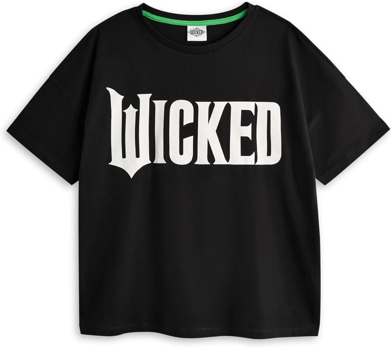 Vanilla Underground Wicked Womens Pajama Set | Adults Wicked Logo Graphic Short Sleeve Top & Long Leg PJ Bottoms in Black