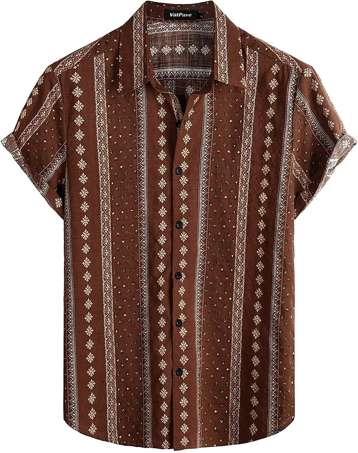 VATPAVE Mens Floral Hawaiian Shirts Short Sleeve Button Down Beach Shirts Suits