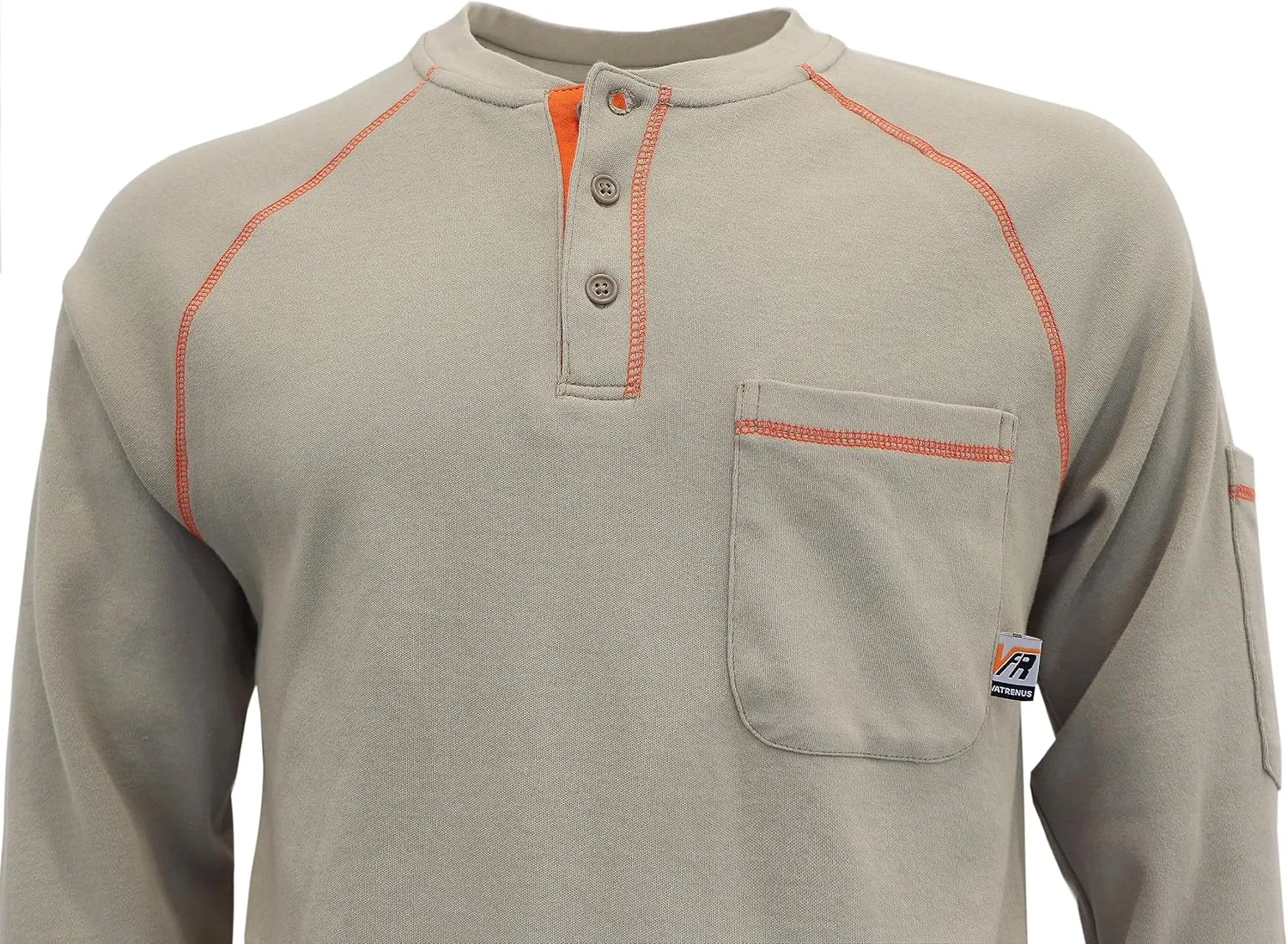 VATRENUS FR Shirts Henley 5.5oz 100% Cotton Flame Resistant Long Sleeve T-Shirts