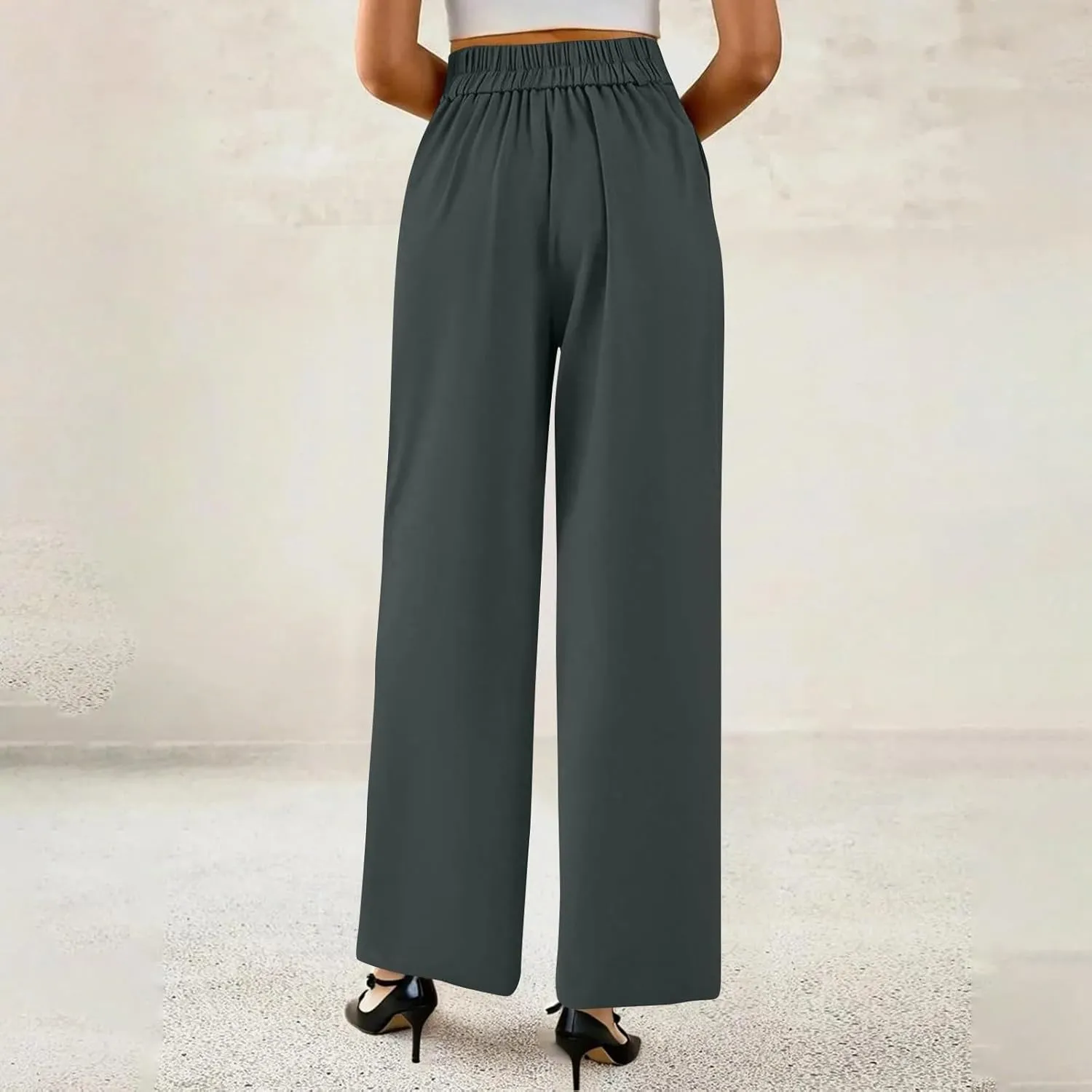 Wide Leg Professional Dress Pants Women 2025 High Waisted Business Casual Suit Office Work Pants Women with Pockets