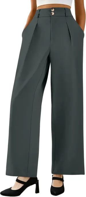 Wide Leg Professional Dress Pants Women 2025 High Waisted Business Casual Suit Office Work Pants Women with Pockets