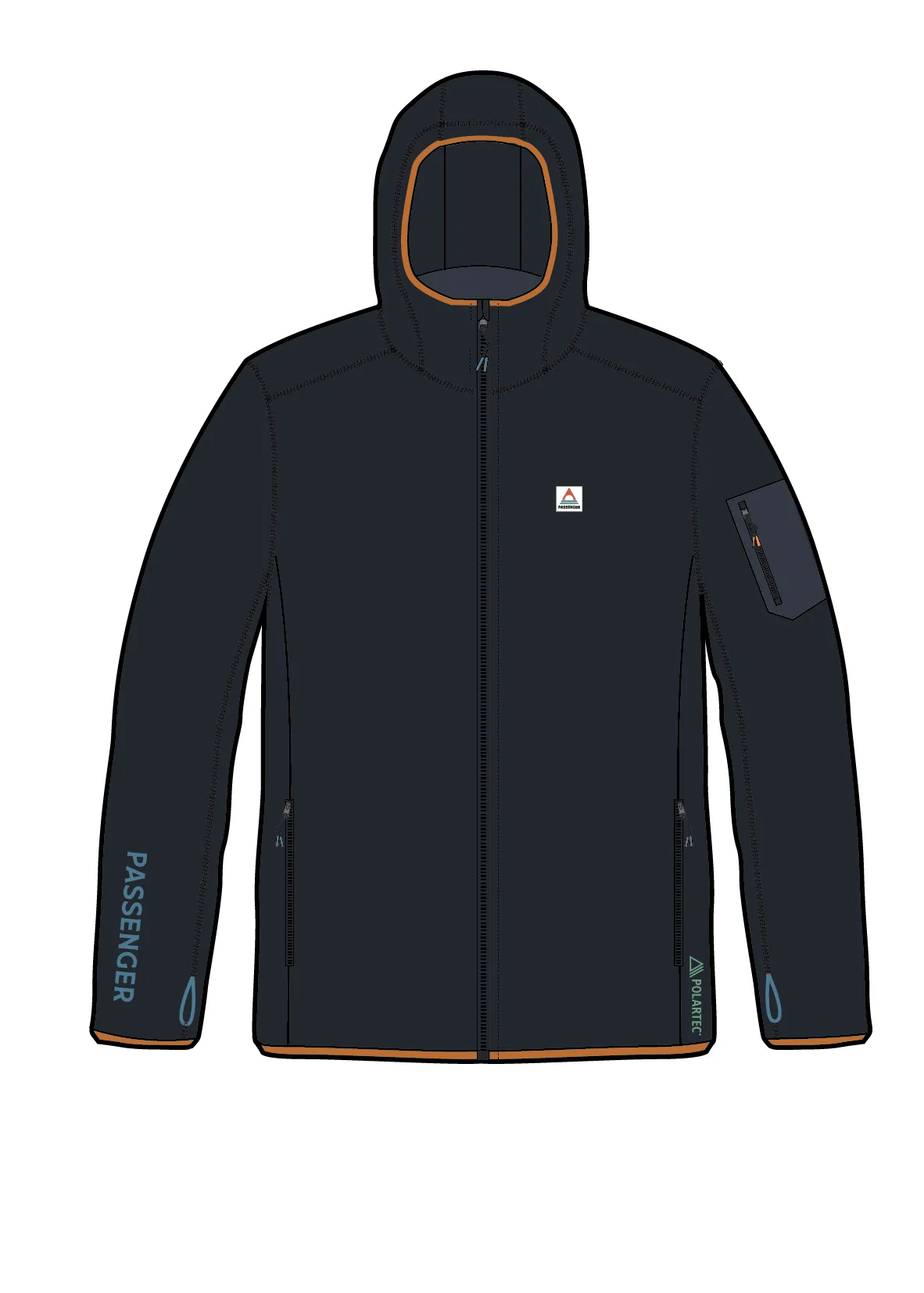Wintergreen Recycled Polartec Fleece Hoodie - Black