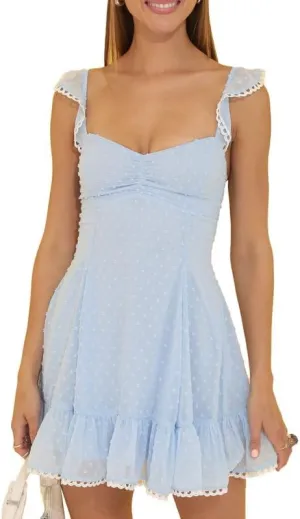Women Fairy Vintage Lace Mini Dress Ruffle Mini Dress Y2k Open Back Short Dress Party Club Streetwear