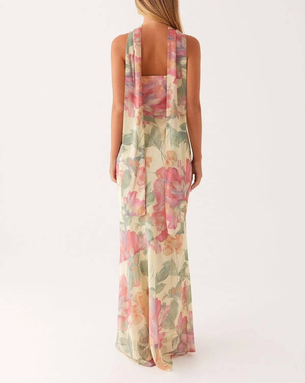 Women Floral Formal Strapless Dress Sexy Backless Maxi Long Dresses Y2K Sleeveless Mesh Bodycon Tube Summer Sundress