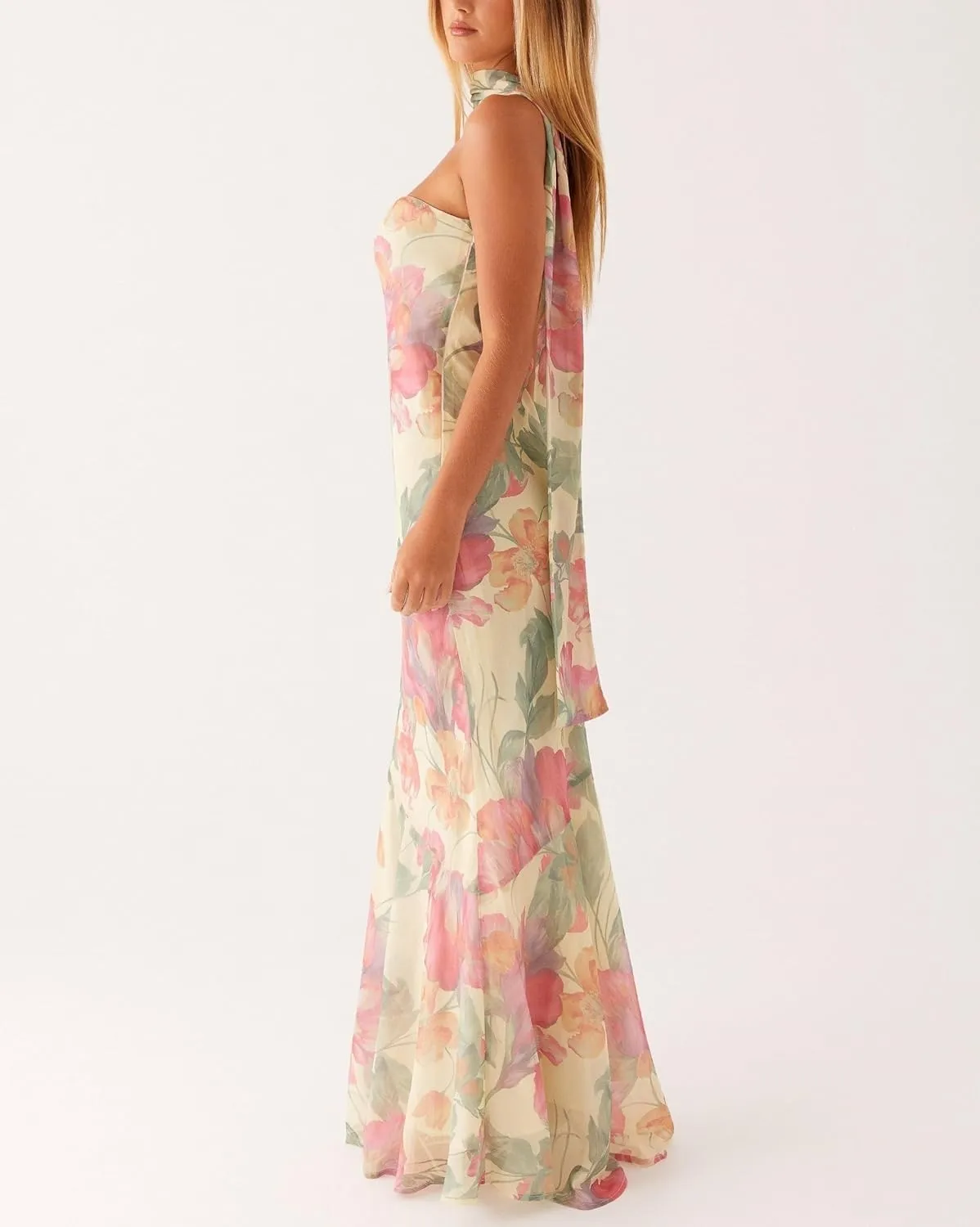 Women Floral Formal Strapless Dress Sexy Backless Maxi Long Dresses Y2K Sleeveless Mesh Bodycon Tube Summer Sundress