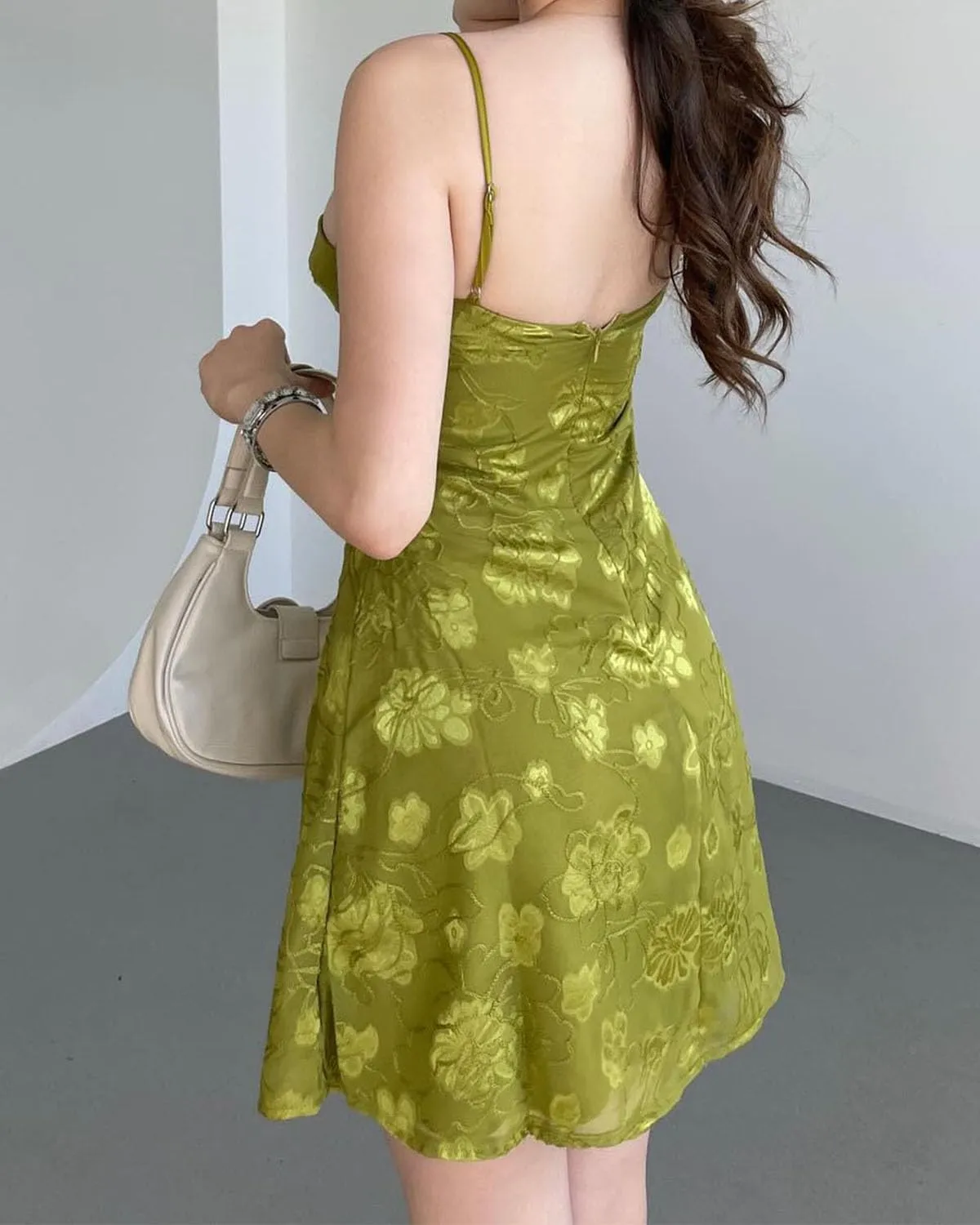 Women Sexy Low Cut Tie Front Lace Floral Print Mini Dress Elegant Spaghetti Straps Backless Ruffle Short Dresses