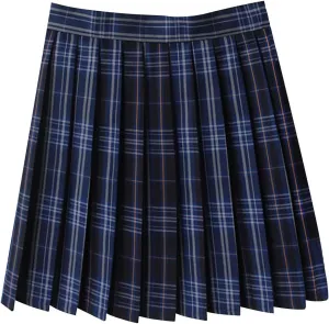 Women Vintage Plaid Print Pleated Skirt High Waisted Uniform Role Play Mini Skirts Casual Streetwear A-line Skirts