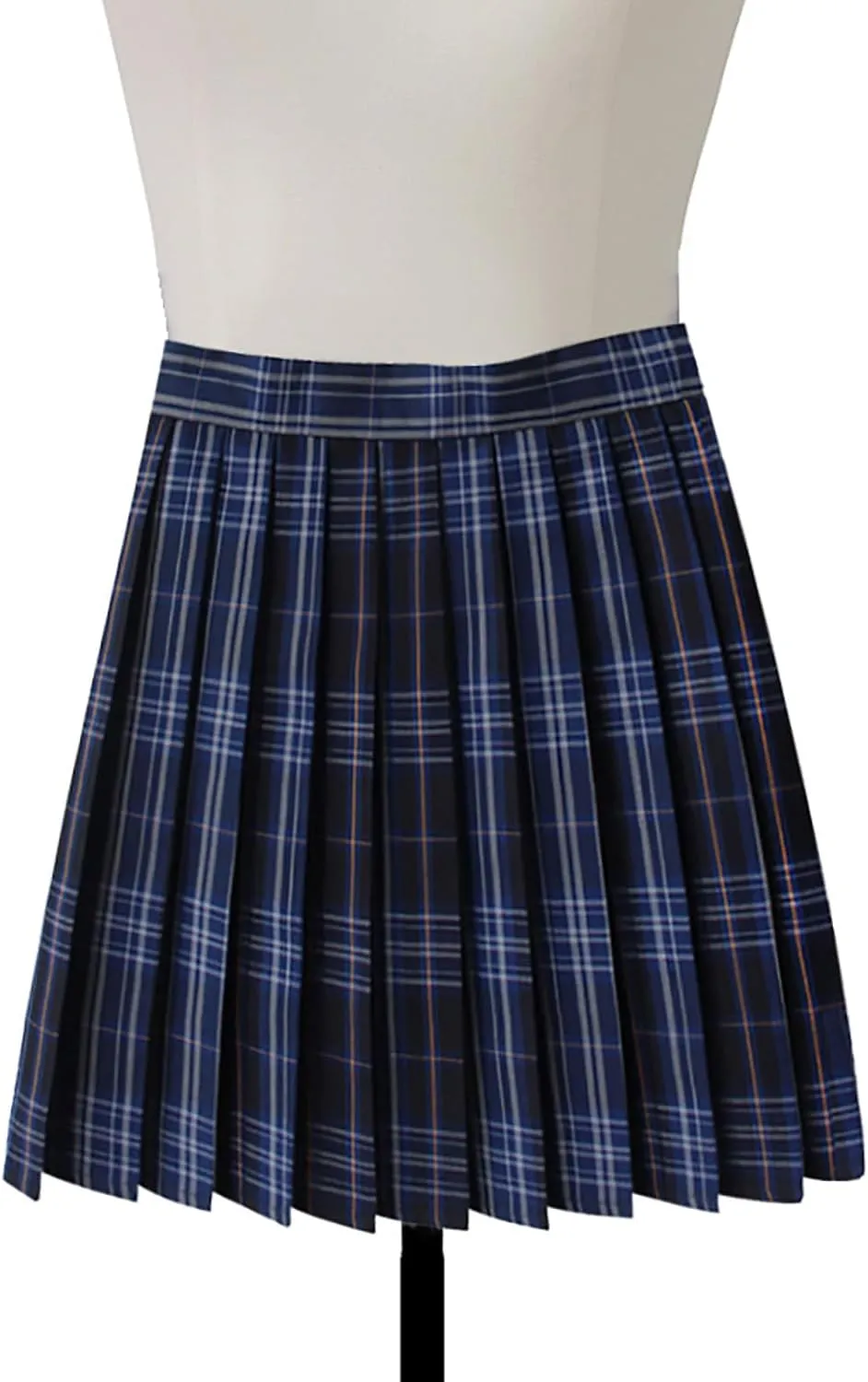Women Vintage Plaid Print Pleated Skirt High Waisted Uniform Role Play Mini Skirts Casual Streetwear A-line Skirts