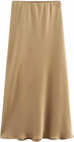 Women's Long Skirt Dressy Casual High Waisted A Line Flowy Ruffle Elegant Party Skirts Trendy Comfortable Solid Skirt