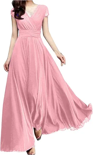 Women's Summer Formal Wedding Guest Dress Off Shoulder High Slit Maxi Bodycorn Dress Ruffle Hem Long Dress