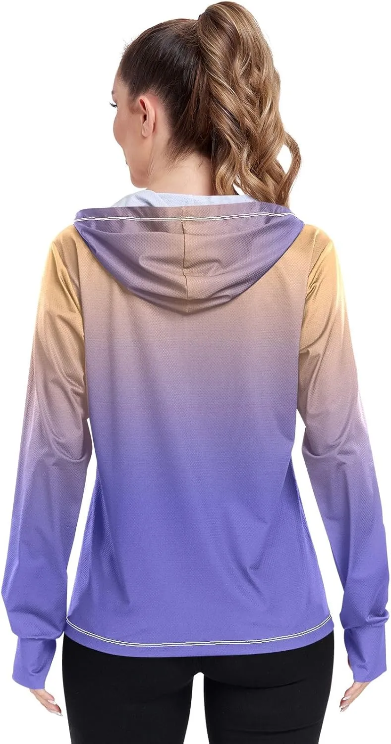 Womens Sun Protection Shirts Athletic Jacket with Thumb Holes Long Sleeve Spf 50 Cooling Shirts
