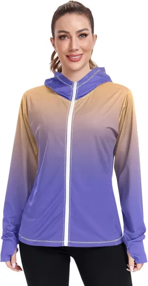 Womens Sun Protection Shirts Athletic Jacket with Thumb Holes Long Sleeve Spf 50 Cooling Shirts