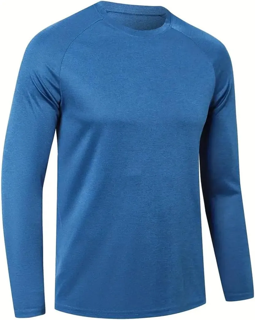 YIBIMOTTO Men's Solid Color Fishing Shirt Long Sleeve Quick Dry Tops Sun Protection Sports Clothing Multi Packs